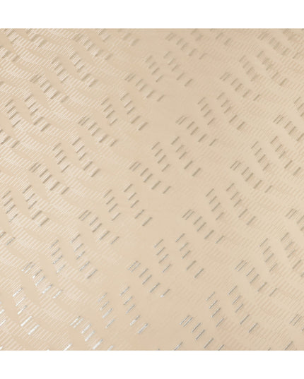 Champagne Beige Lurex Stripe Silk Crepe 140cm