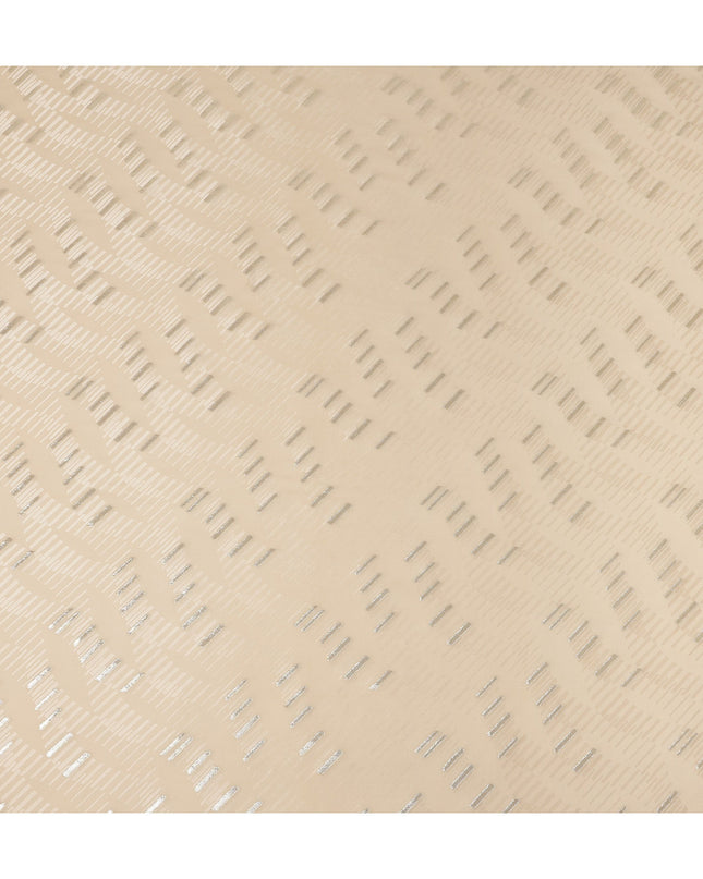 Champagne Beige Lurex Stripe Silk Crepe 140cm