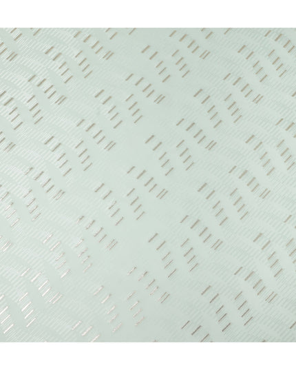 Ice Mint Green Lurex Stripe Silk Crepe 140cm