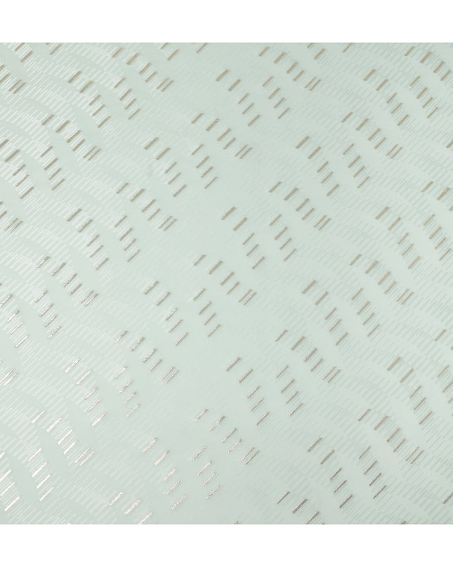 Ice Mint Green Lurex Stripe Silk Crepe 140cm