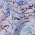 Lavender Lilac Floral Viscose Fabric 110cm