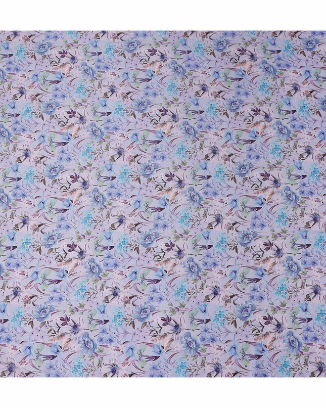 Lavender Lilac Floral Viscose Fabric 110cm