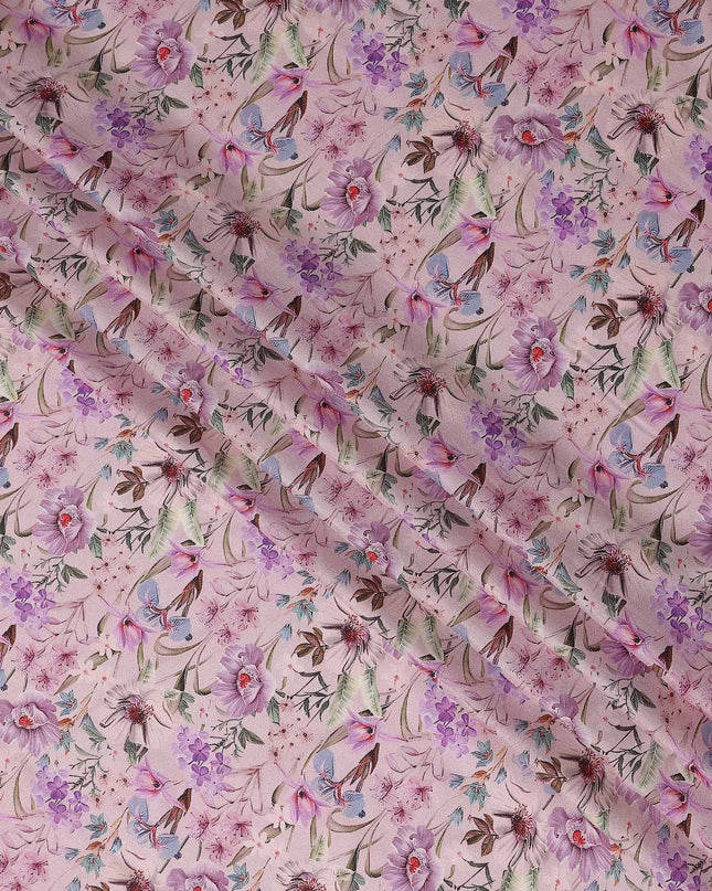 Blush Pink Floral Viscose Fabric 110cm