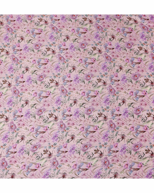 Blush Pink Floral Viscose Fabric 110cm