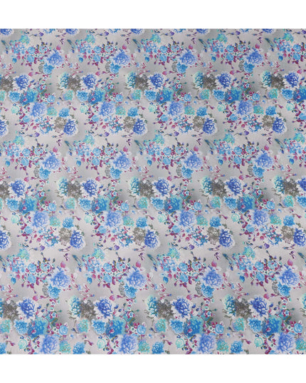 Blue Floral Digital Printed Viscose Fabric 110cm | Indian