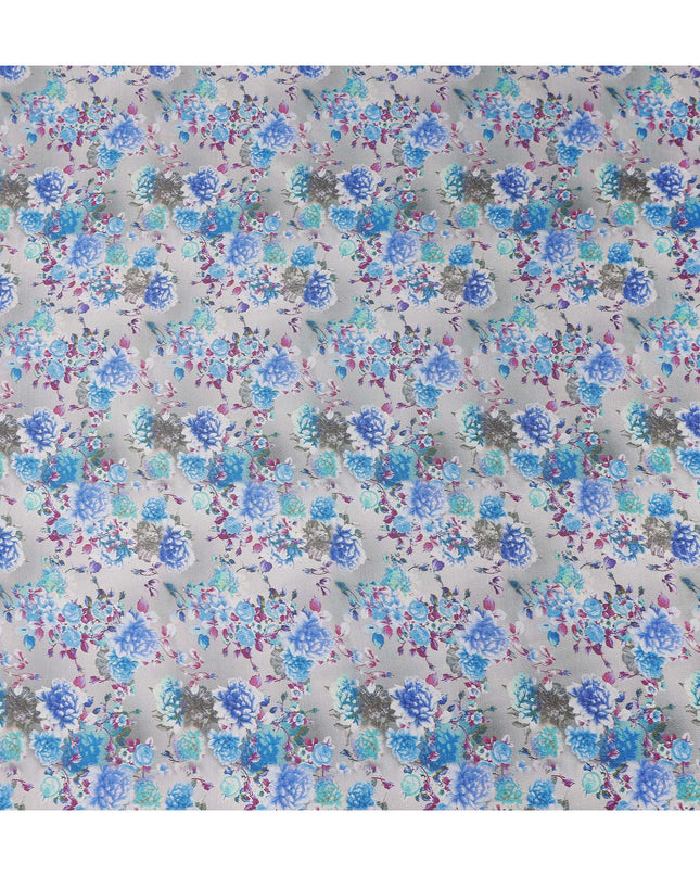 Blue Floral Digital Printed Viscose Fabric 110cm | Indian