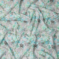 Grey Floral Digital Printed Viscose Fabric 110cm | Indian