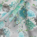 Grey Floral Digital Printed Viscose Fabric 110cm | Indian