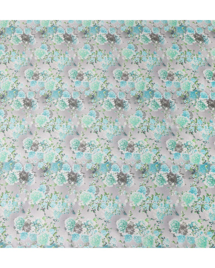 Grey Floral Digital Printed Viscose Fabric 110cm | Indian