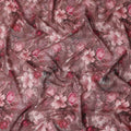 Buy Pink Floral Design Viscose Crepe 110cm