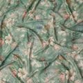 Buy Green Floral Design Viscose Crepe 110cm