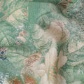 Buy Green Floral Design Viscose Crepe 110cm