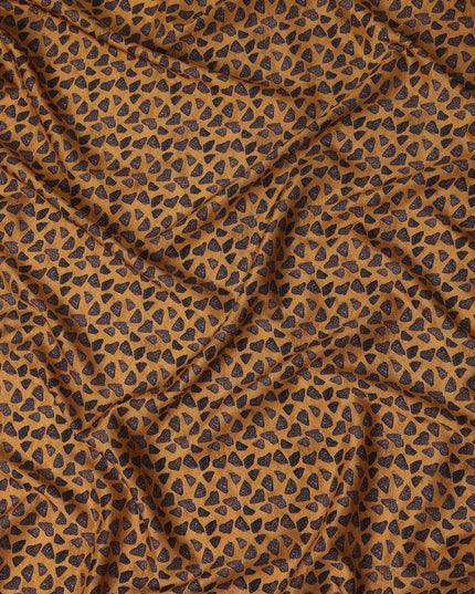 Buy Gold Abstract Design Viscose Crepe 110cm