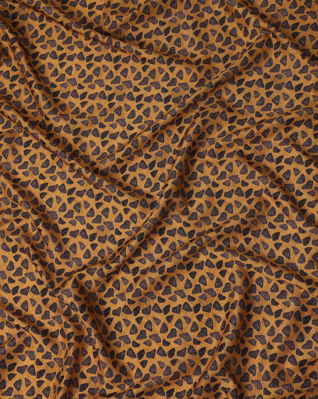 Buy Gold Abstract Design Viscose Crepe 110cm