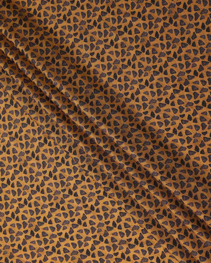 Buy Gold Abstract Design Viscose Crepe 110cm