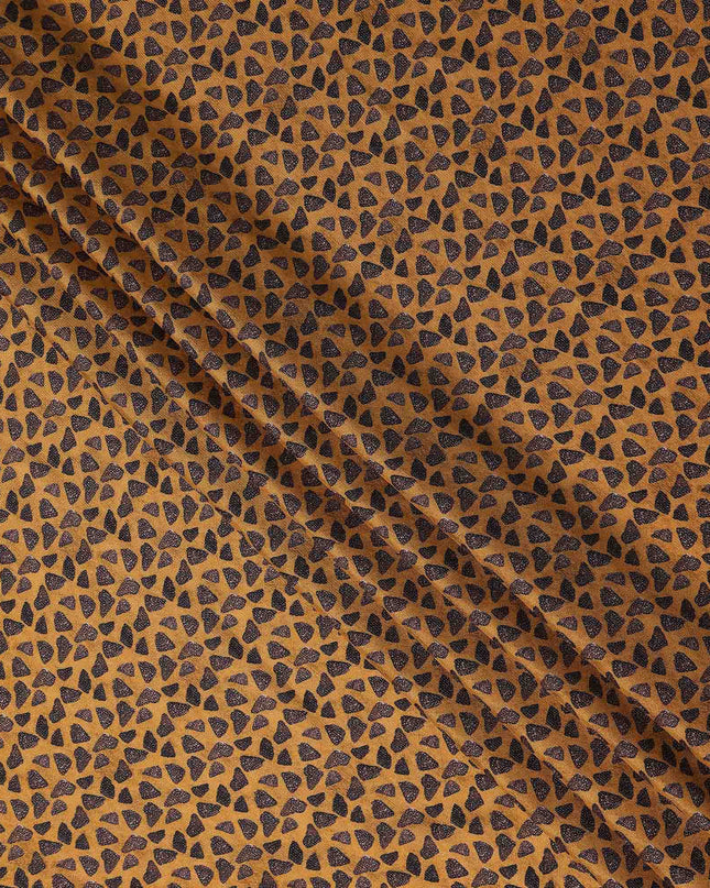 Buy Gold Abstract Design Viscose Crepe 110cm