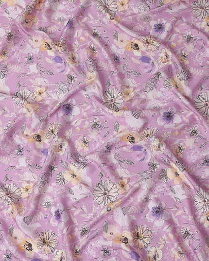 Pink Floral Digital Printed Viscose Fabric 110cm | Indian