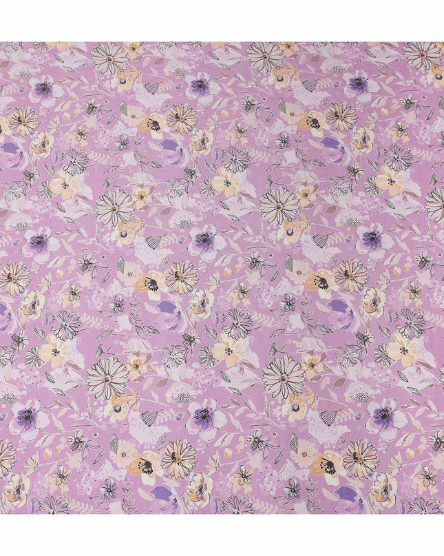 Pink Floral Digital Printed Viscose Fabric 110cm | Indian