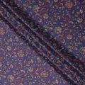 Buy Purple Floral Design Viscose Crepe 110cm