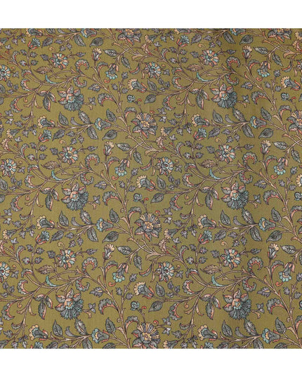 Buy Green Floral Design Viscose Crepe 110cm
