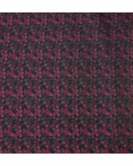 Buy Purple Paisley Design Viscose Crepe 110cm