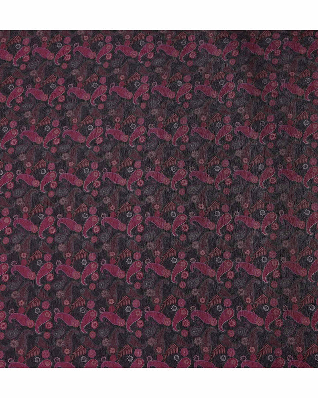Buy Purple Paisley Design Viscose Crepe 110cm