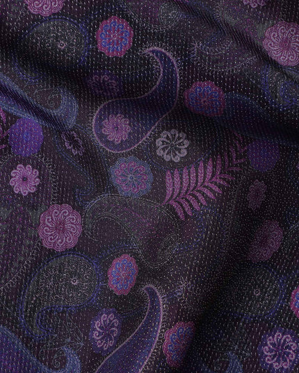 Buy Purple Paisley Design Viscose Crepe 110cm