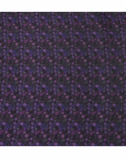 Buy Purple Paisley Design Viscose Crepe 110cm
