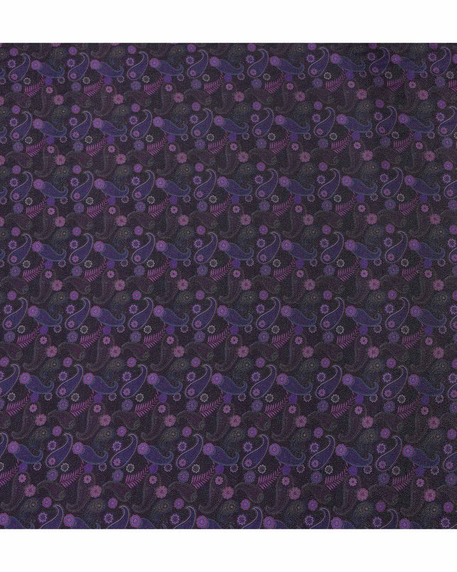 Buy Purple Paisley Design Viscose Crepe 110cm