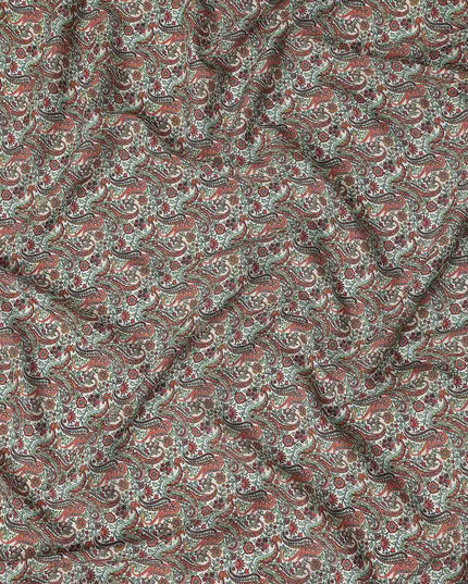 Buy Brown Floral Design Viscose Crepe 110cm