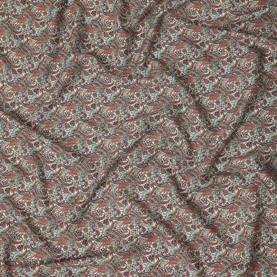 Buy Brown Floral Design Viscose Crepe 110cm
