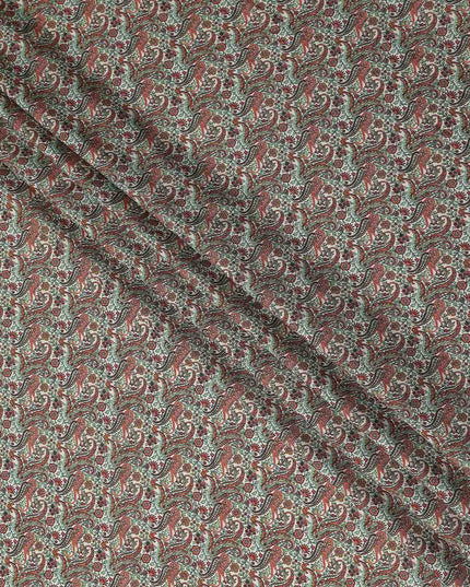 Buy Brown Floral Design Viscose Crepe 110cm