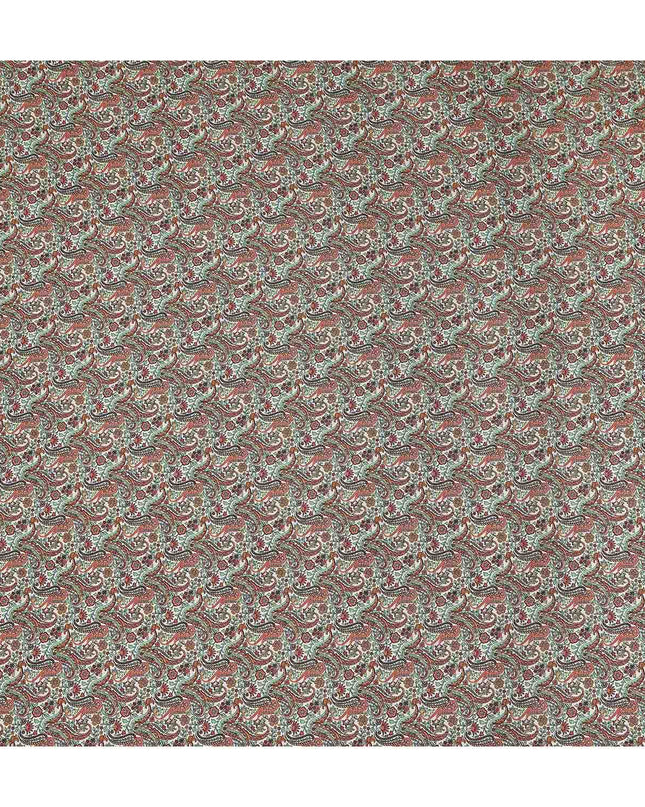 Buy Brown Floral Design Viscose Crepe 110cm