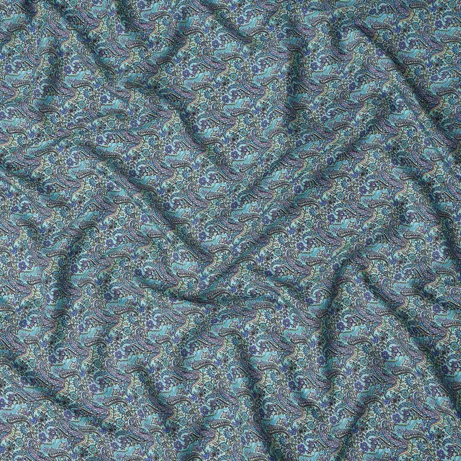 Buy Blue Abstract Design Viscose Crepe 110cm