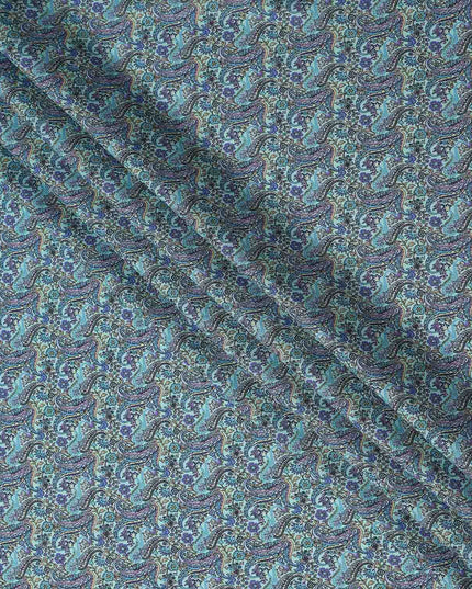 Buy Blue Abstract Design Viscose Crepe 110cm