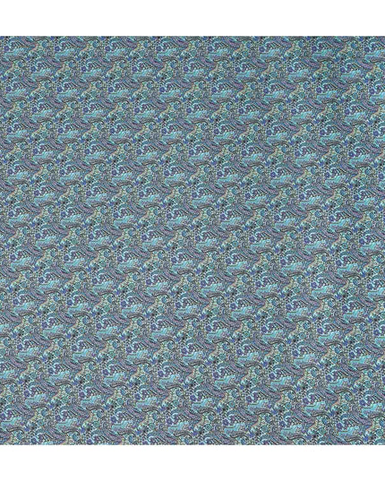 Buy Blue Abstract Design Viscose Crepe 110cm
