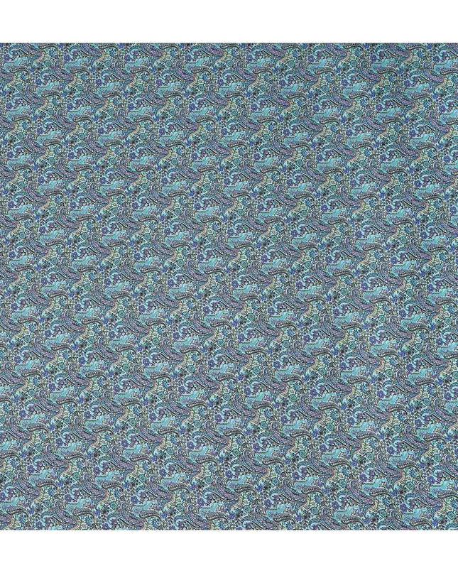 Buy Blue Abstract Design Viscose Crepe 110cm