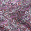 Dusty Rose Mauve Paisley Viscose Fabric 110cm