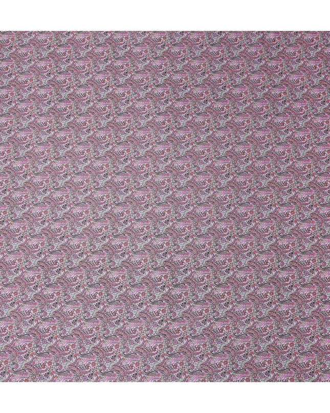 Dusty Rose Mauve Paisley Viscose Fabric 110cm