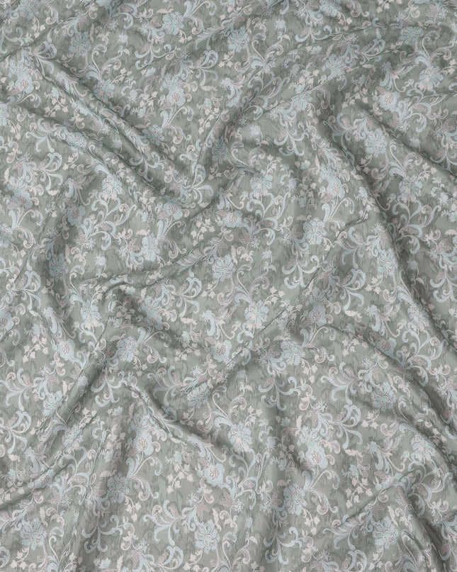 Buy Grey Floral Design Viscose Crepe 110cm