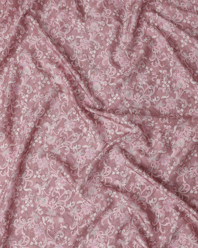 Buy Pink Floral Design Viscose Crepe 110cm