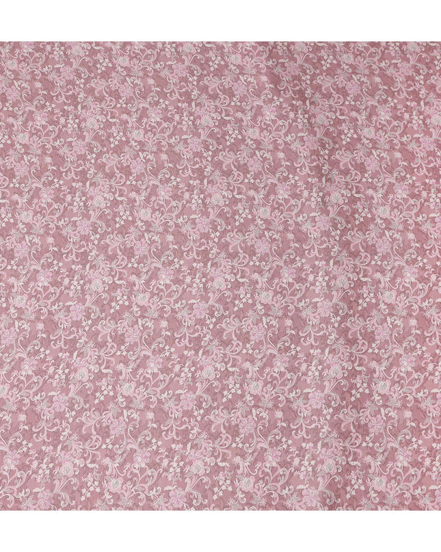 Buy Pink Floral Design Viscose Crepe 110cm
