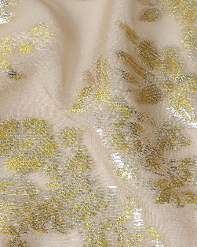 Sand Beige Silk Chiffon Lurex Fabric 110cm