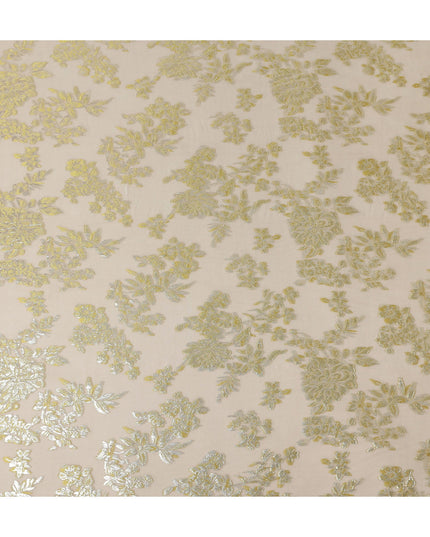 Sand Beige Silk Chiffon Lurex Fabric 110cm
