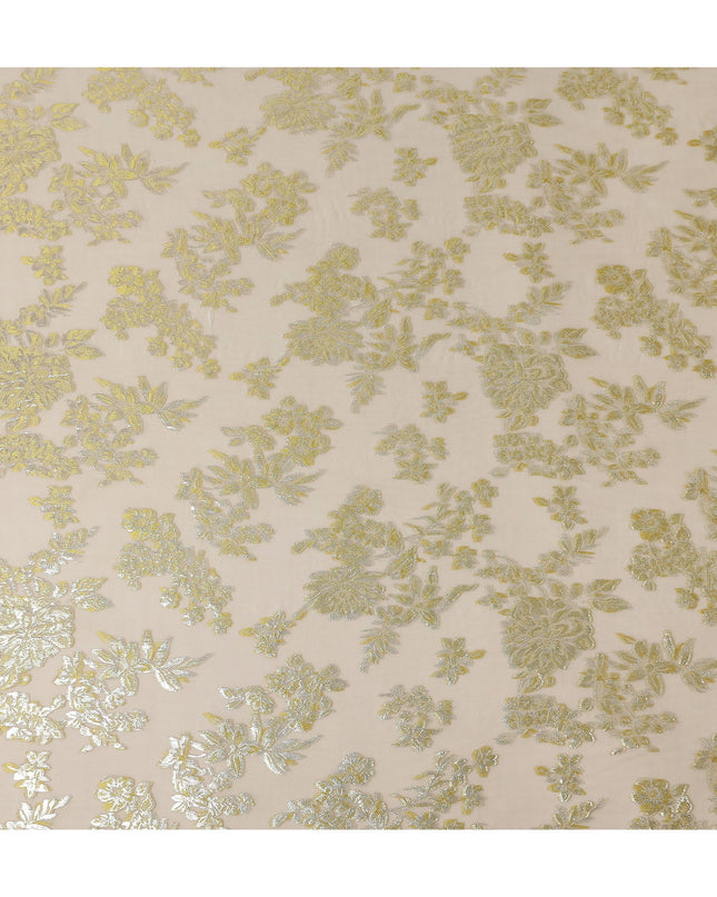 Sand Beige Silk Chiffon Lurex Fabric 110cm