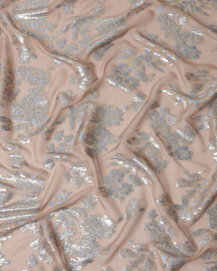 Dusty Rose Pink Silk Chiffon Lurex Fabric 110cm
