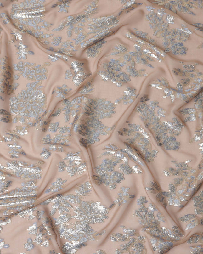Dusty Rose Pink Silk Chiffon Lurex Fabric 110cm