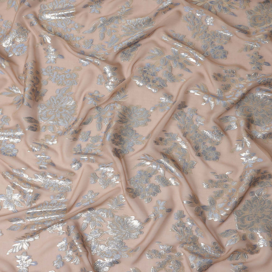 Dusty Rose Pink Silk Chiffon Lurex Fabric 110cm