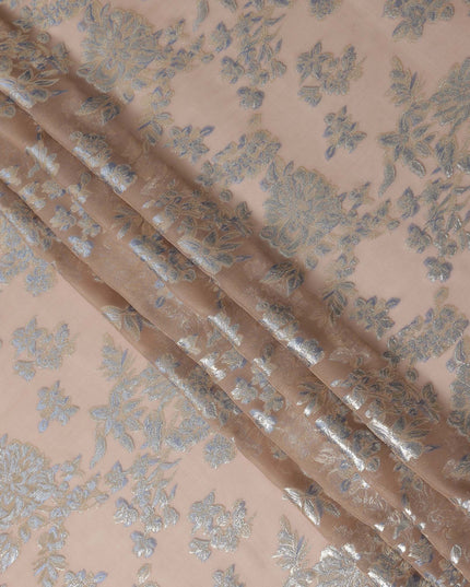 Dusty Rose Pink Silk Chiffon Lurex Fabric 110cm