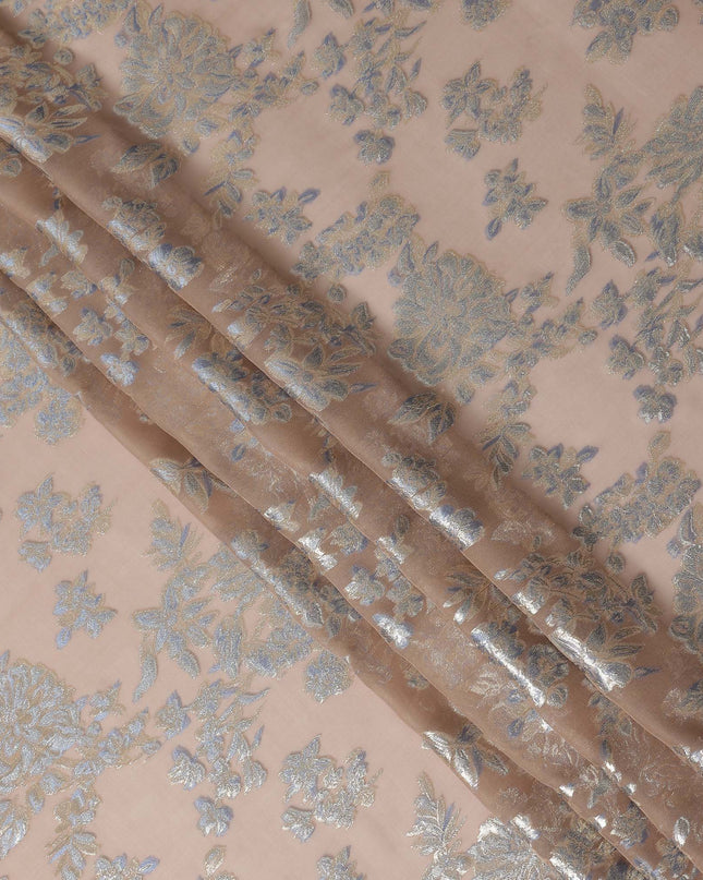 Dusty Rose Pink Silk Chiffon Lurex Fabric 110cm